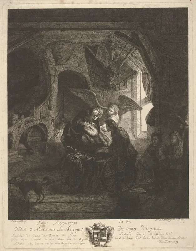 Tobias Returning Sight to His Father Wall Art by Antoine de Marcenay de Ghuy - High-Resolution Digital Print