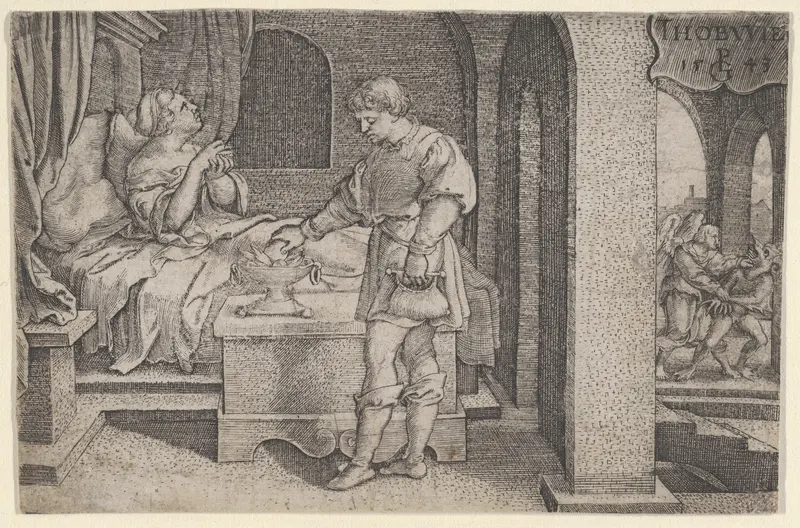 Tobiolus Makes a Propitiatory Sacrifice, from "The Story of Tobias" Wall Art by Georg Pencz - High-Resolution Digital Print