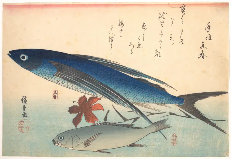Tobiuo and Ishimochi Fish, from the series Uozukushi (Every Variety of Fish)