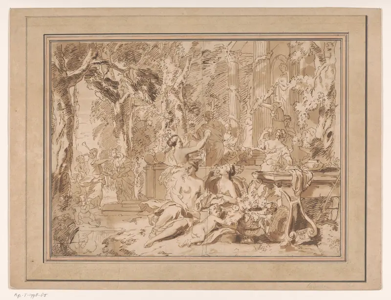 Toebereidselen voor een feest gewijd aan Venus Wall Art by Gerard de Lairesse - High-Resolution Digital Print