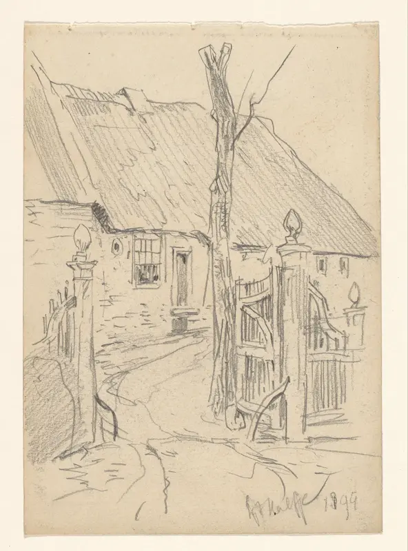 Toegangshek van een boerderij bij 't Kalfje Wall Art by Jan Hoynck van Papendrecht - High-Resolution Digital Print