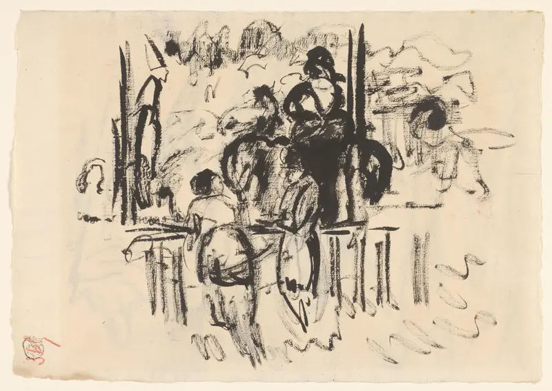 Toeschouwers in gesprek op de renbaan te Boitsfort Wall Art by Rik Wouters - High-Resolution Digital Print