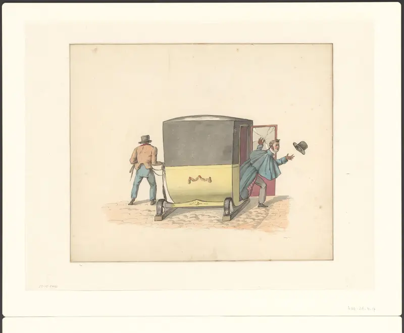 Toeslede met twee figuren Wall Art by Unknown - High-Resolution Digital Print