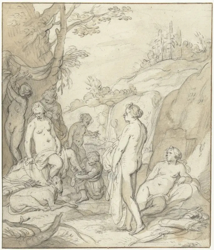 Toilet van Diana Wall Art by Abraham van Diepenbeeck - High-Resolution Digital Print