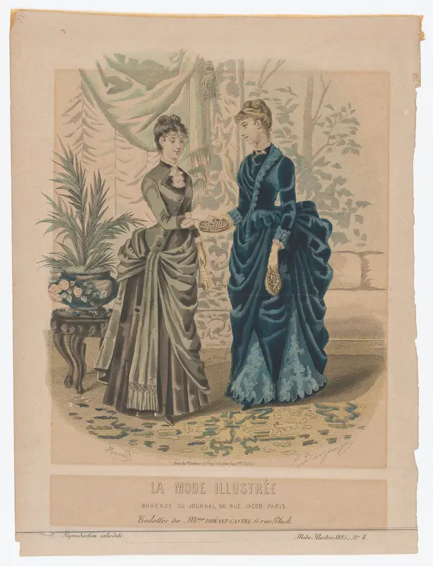 Toilettes de Mme Bréant-Castel, from  La Mode Illustrée, 1855, No. 4 Wall Art by Isabelle Desgrange - High-Resolution Digital Print