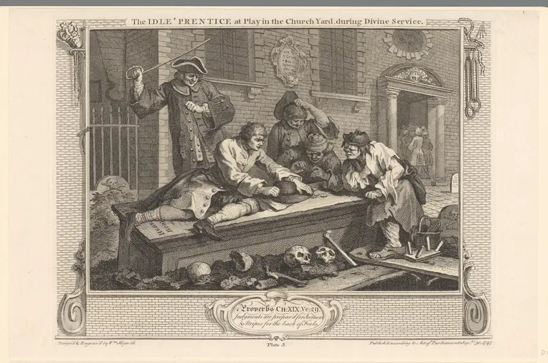 Tom Idle speelt hustle-cap op een tombe voor de kerk Wall Art by Unknown - High-Resolution Digital Print