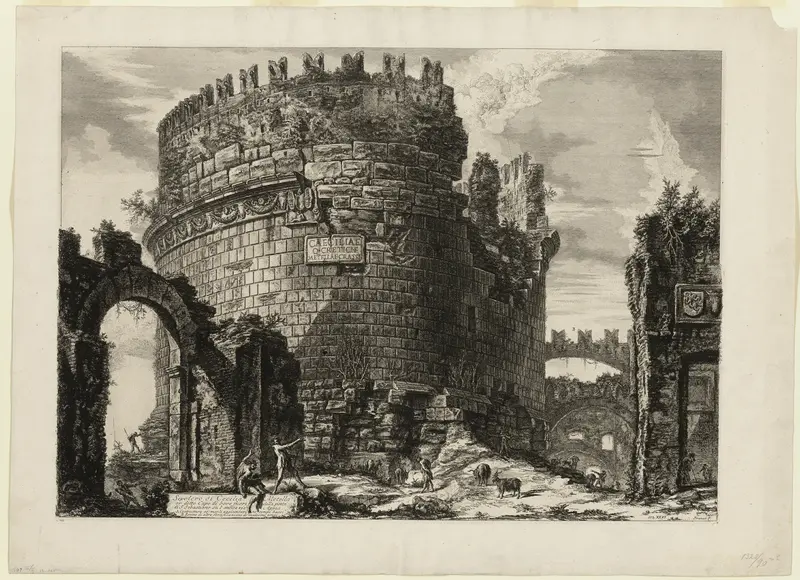 Tomb of Caecilia Metella, from Views of Rome Wall Art by Giovanni Battista Piranesi - High-Resolution Digital Print