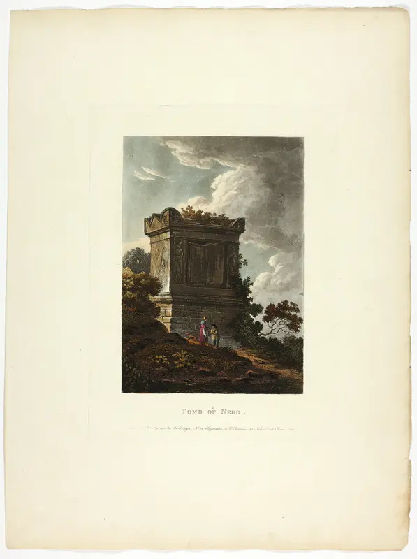 Tomb of Nero, plate 7 from the Ruins of Rome Wall Art by M. Dubourg - High-Resolution Digital Print