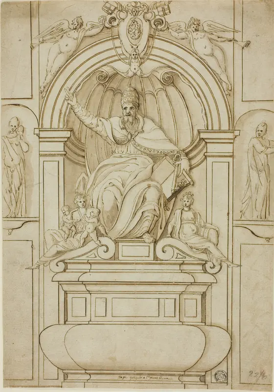 Tomb of Pope Gregory XIV in Saint Peter's Wall Art by Unknown Roman - High-Resolution Digital Print