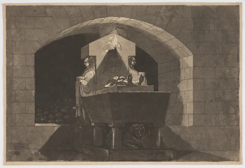Tomb with Caryatids Wall Art by Louis Jean Desprez - High-Resolution Digital Print