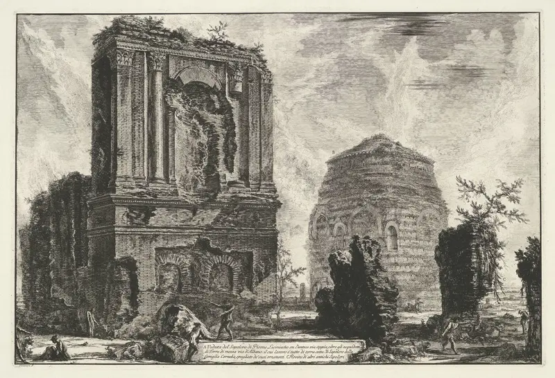 Tombes van Licinianus Piso en de Cornelius familie langs de Via Appia Wall Art by Unknown - High-Resolution Digital Print