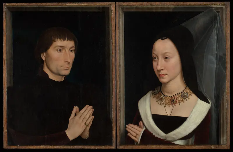 Tommaso di Folco Portinari (1428–1501); Maria Portinari (Maria Maddalena Baroncelli, born 1456) Wall Art by Hans Memling - High-Resolution Digital Print