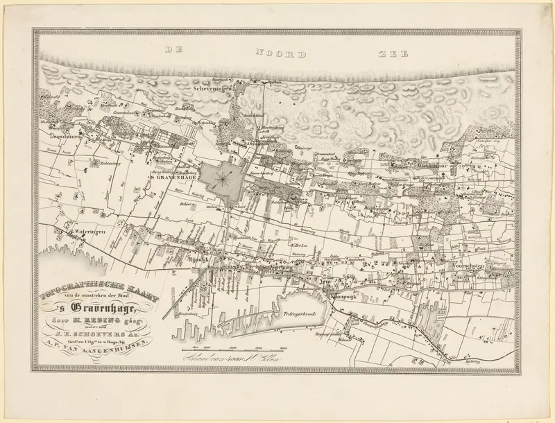 Topografische kaart van de omstreken van 's-Gravenhage Wall Art by Unknown - High-Resolution Digital Print