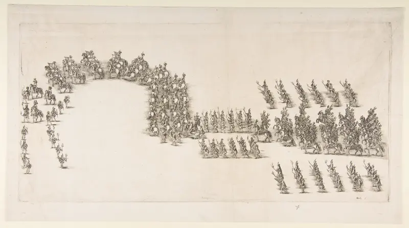Torchlight Procession at the Modena Carrousel Wall Art by Stefano della Bella - High-Resolution Digital Print