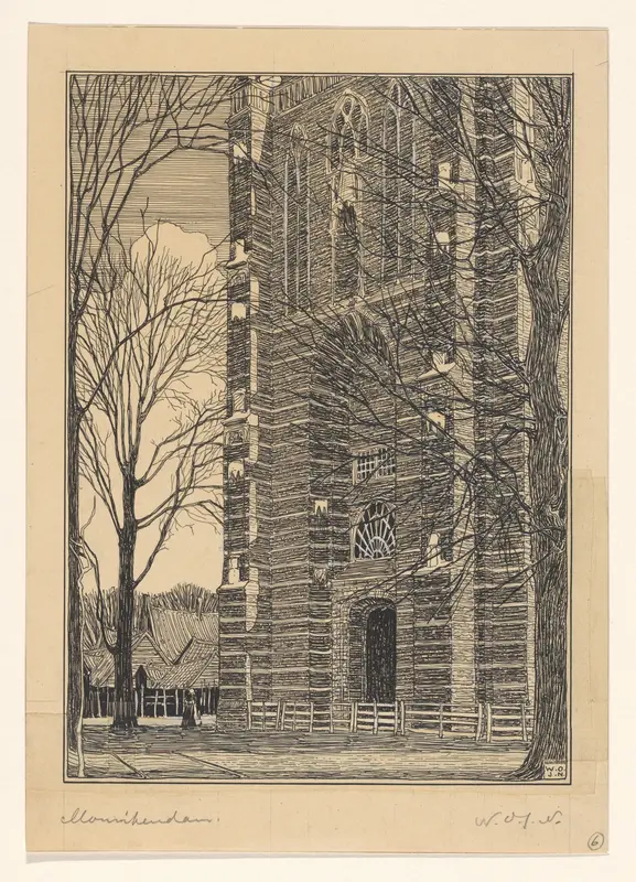 Toren van de Grote of Sint-Nicolaaskerk te Monnickendam Wall Art by Unknown - High-Resolution Digital Print