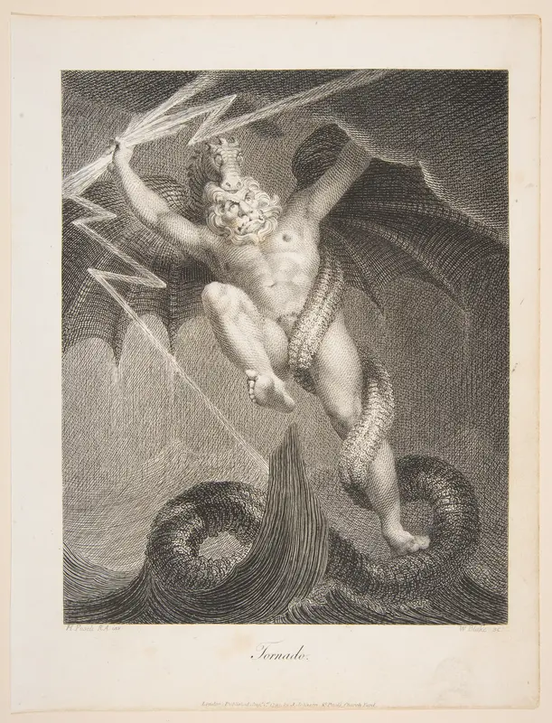 Tornado–Zeus Battling Typhon, from Erasmus Darwin's "Botanic Garden" Wall Art by William Blake - High-Resolution Digital Print