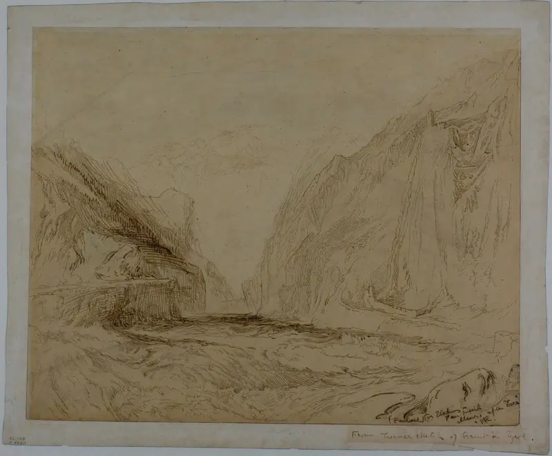 Torrent in Tyrol Wall Art by John Ruskin - High-Resolution Digital Print