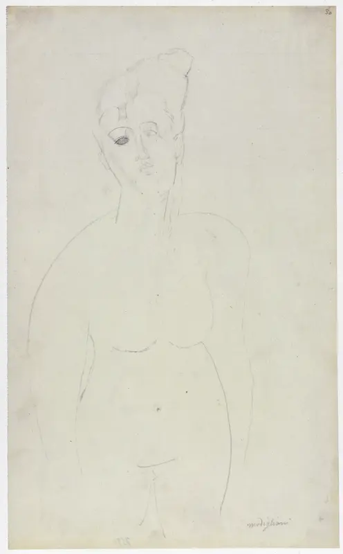 Torso of a Nude Woman Wall Art by Amedeo Modigliani - High-Resolution Digital Print