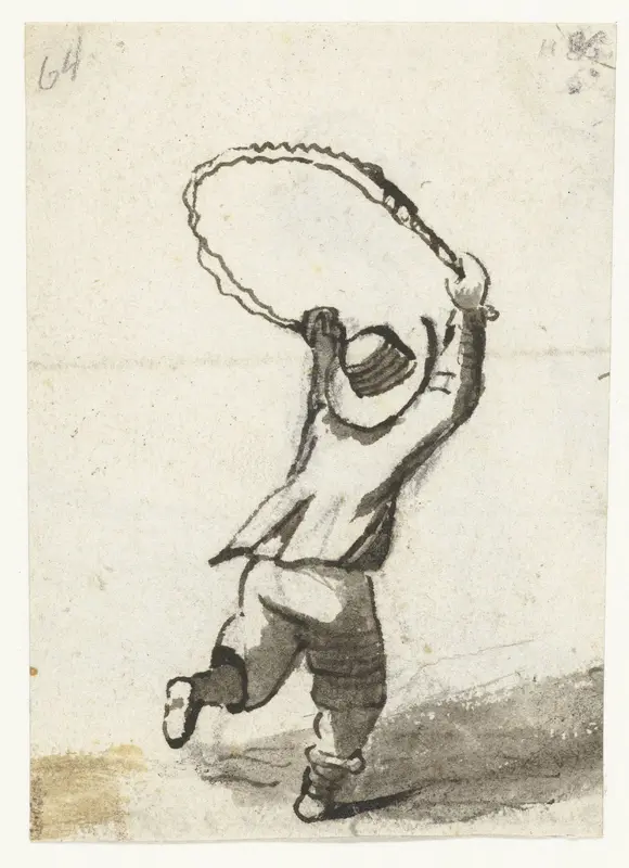 Touwtjespringende jongen, van achteren Wall Art by Harmen ter Borch - High-Resolution Digital Print