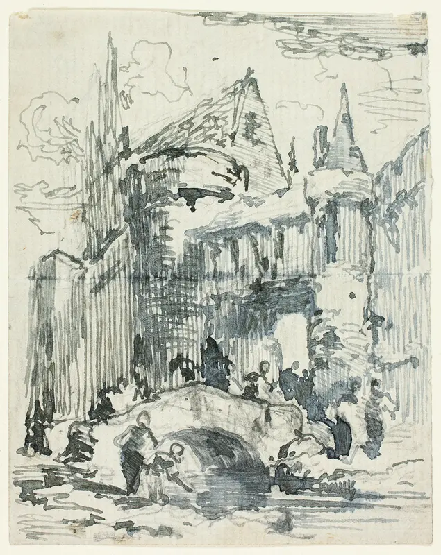 Town Bridge and Portal Wall Art by William Leighton Leitch - High-Resolution Digital Print