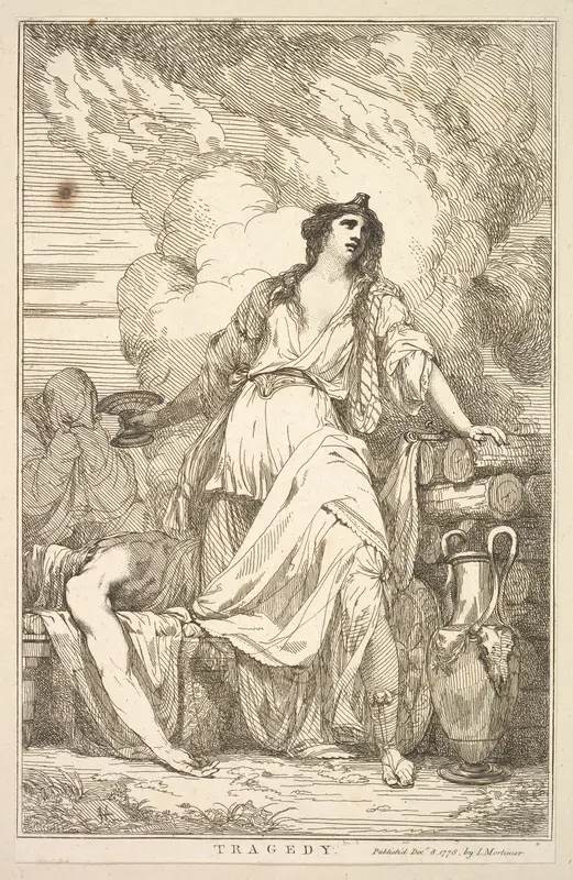 Tragedy, from "Fifteen Etchings Dedicated to Sir Joshua Reynolds" Wall Art by John Hamilton Mortimer - High-Resolution Digital Print