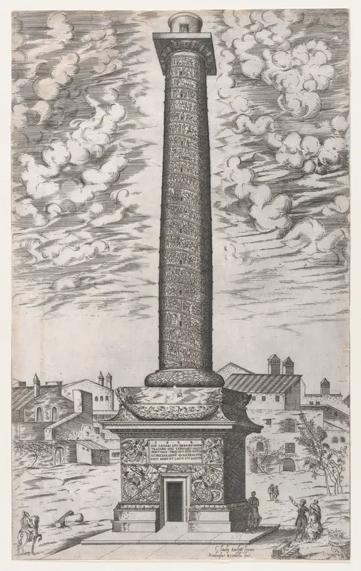 Trajan's Column, from "Speculum Romanae Magnificentiae" Wall Art by Giovanni Ambrogio Brambilla - High-Resolution Digital Print