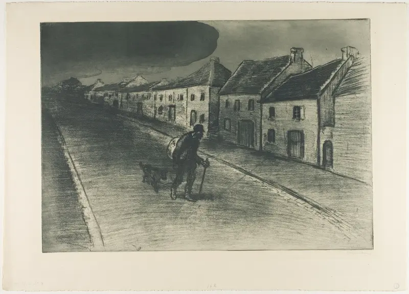 Tramp Passing Through a Sleeping Village