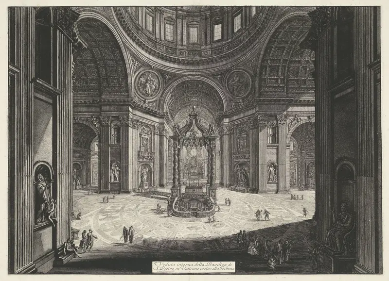 Transept van de Sint-Pietersbasiliek te Vaticaanstad Wall Art by Unknown - High-Resolution Digital Print