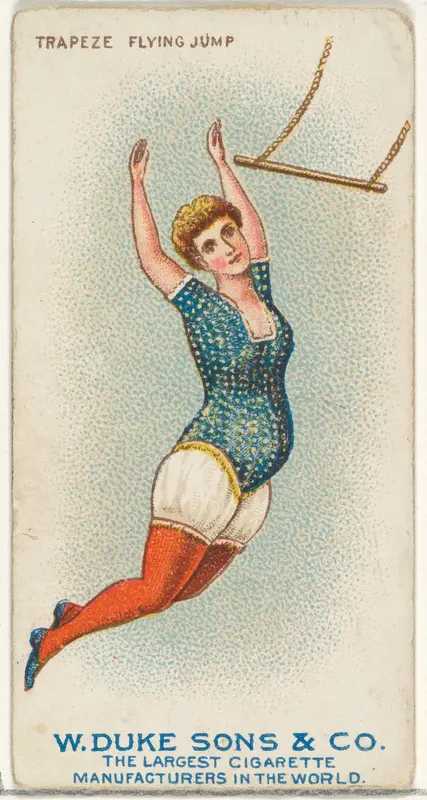 Trapeze, Flying Jump, from the Gymnastic Exercises series (N77) for Duke brand cigarettes Wall Art by W. Duke, Sons & Co. - High-Resolution Digital Print