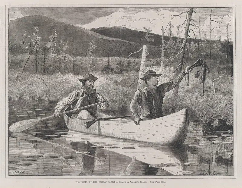Trapping in the Adirondacks (from "Every Saturday," Vol. I, New Series) Wall Art by Winslow Homer - High-Resolution Digital Print