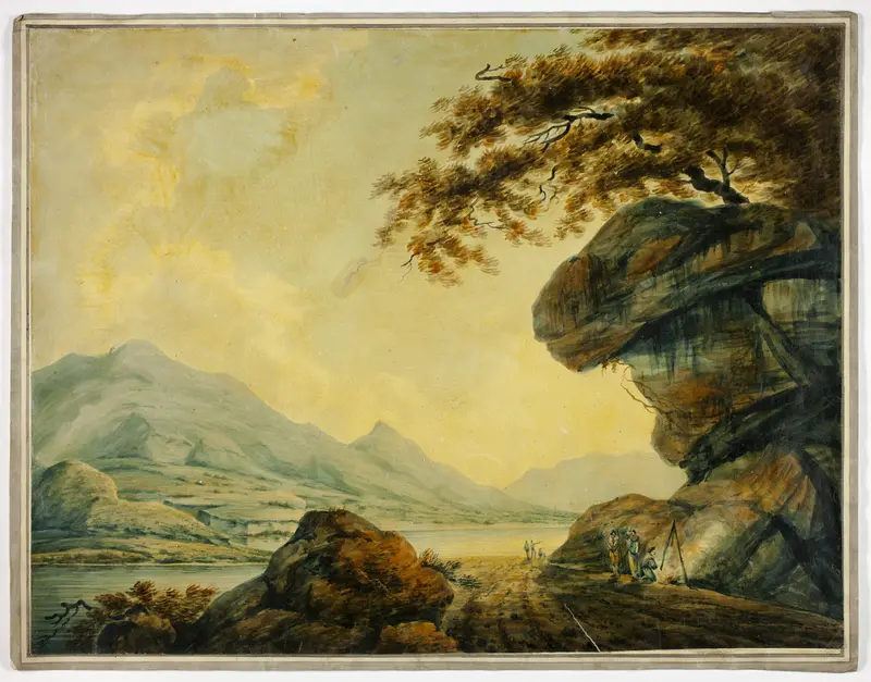 Travelers Cooking at Roadside by Lake Wall Art by John "Warwick" Smith - High-Resolution Digital Print