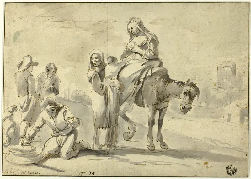 Travelers Resting for Nourishment Wall Art by Michelangelo Cerquozzi - High-Resolution Digital Print