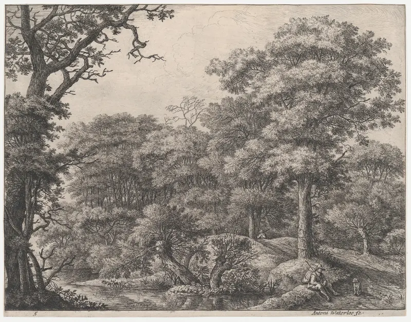 Travelers Resting in the Forest Wall Art by Anthonie Waterloo - High-Resolution Digital Print