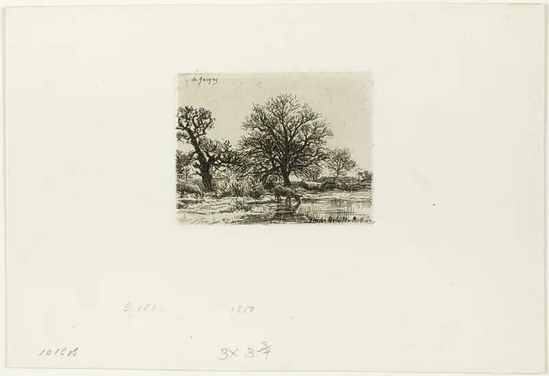 Trees and Cows near a Pond