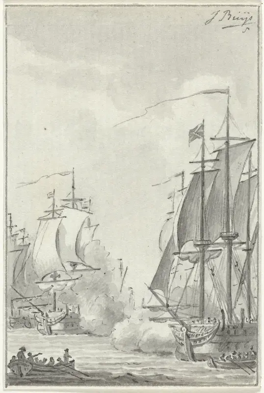 Treffen tussen Fielding en Van Bylandt, 1779 Wall Art by Unknown - High-Resolution Digital Print