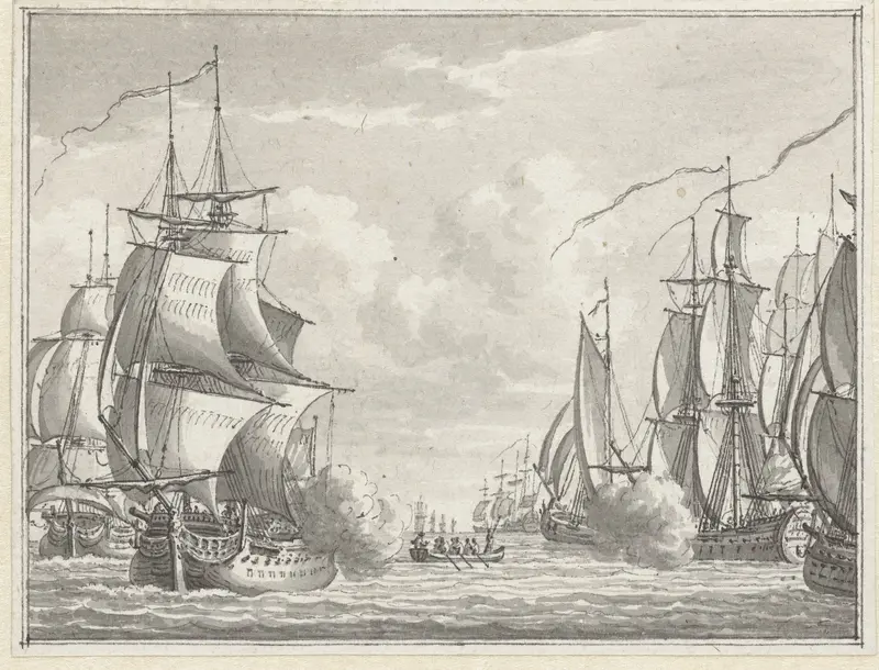Treffen tussen Fielding en Van Bylandt, 1779 Wall Art by Simon Fokke - High-Resolution Digital Print