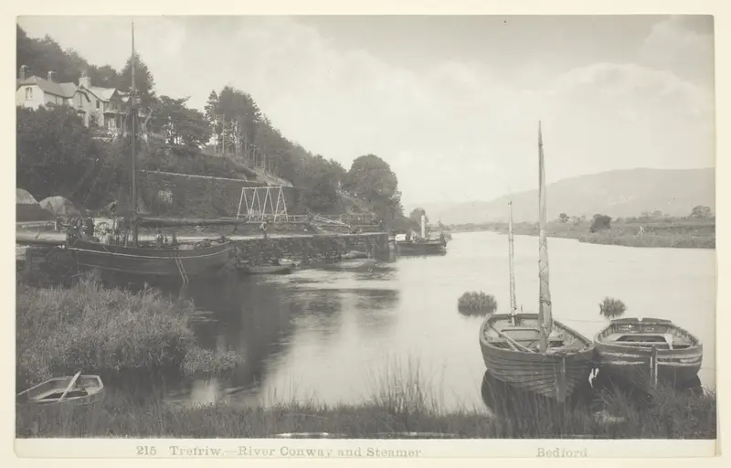 Trefriw-River Conway and Steamer Wall Art by Francis Bedford - High-Resolution Digital Print