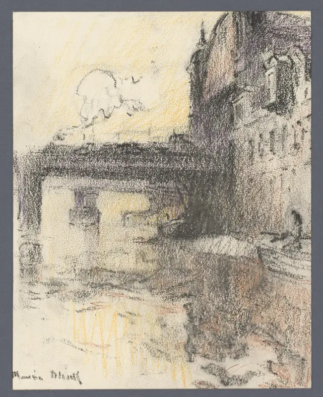 Trein op een viaduct in Londen Wall Art by Unknown - High-Resolution Digital Print