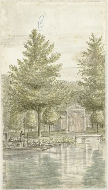 Trekschuit bij landhuis Hoogevecht Wall Art by Abraham Rutgers - High-Resolution Digital Print