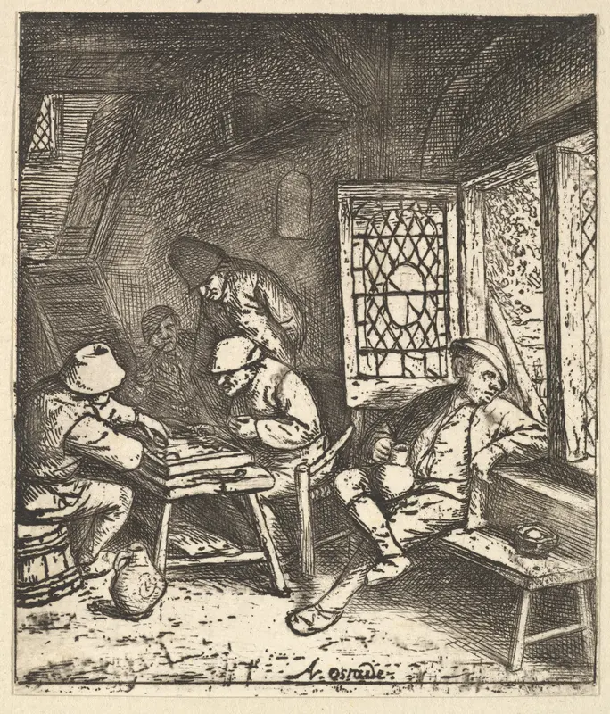 Tric Trac Players Wall Art by Adriaen van Ostade - High-Resolution Digital Print