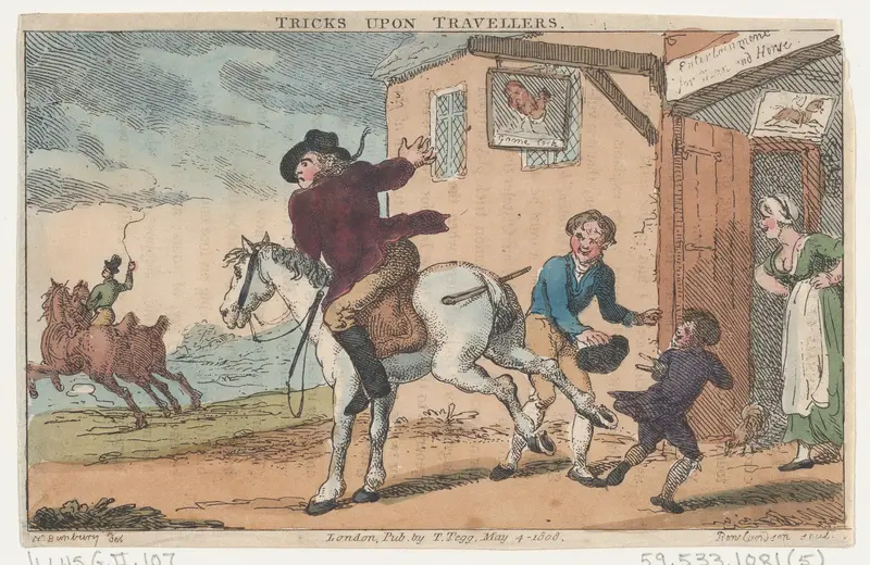 Tricks Upon Travellers Wall Art by Thomas Rowlandson - High-Resolution Digital Print
