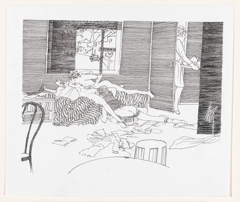 Trio in slaapkamer Wall Art by Unknown - High-Resolution Digital Print