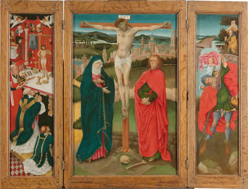 Triptych with the Crucifixion Wall Art by anonymous - High-Resolution Digital Print