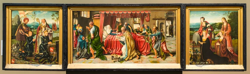 Triptych with the Death of the Virgin Wall Art by Joos Van Cleve - High-Resolution Digital Print