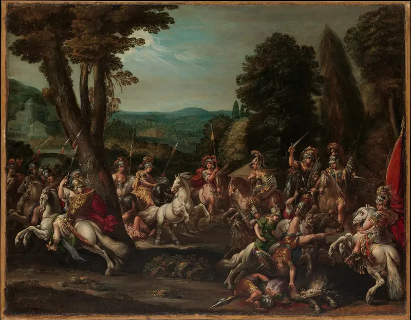 Triumph of the Amazons Wall Art by Claude Déruet - High-Resolution Digital Print