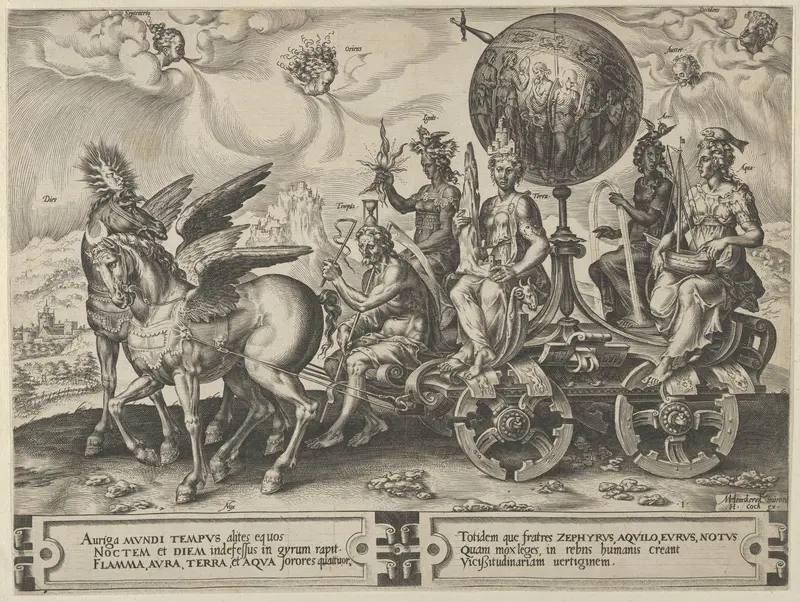 Triumph of the World, from The Cycle of the Vicissitudes of Human Affairs, plate 1 Wall Art by Cornelis Cort - High-Resolution Digital Print