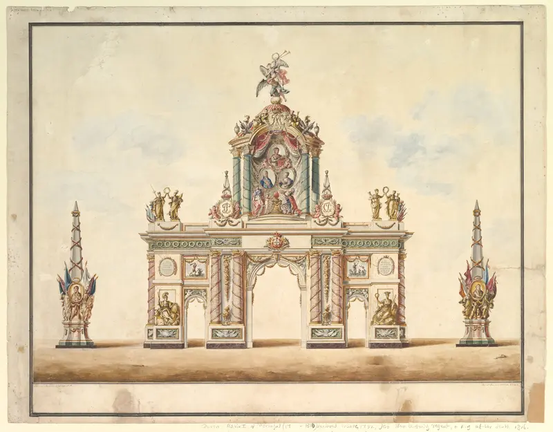 Triumphal Arch, April 1814 Wall Art by Francisco Antonio de Sousa - High-Resolution Digital Print