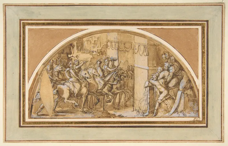 Triumphal Entry into a City Wall Art by Francesco Salviati (Francesco de' Rossi) - High-Resolution Digital Print