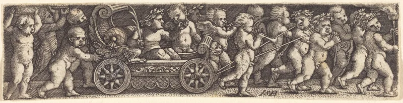 Triumphal Procession of Putti Wall Art by Hans Sebald Beham - High-Resolution Digital Print