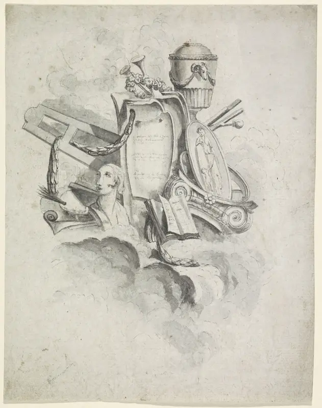 Trofee met attributen behorende bij de kunsten Wall Art by anonymous - High-Resolution Digital Print